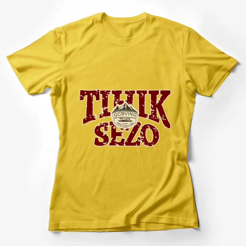 Abenteuerliche Typografie im Retro-Stil Damen T-Shirt