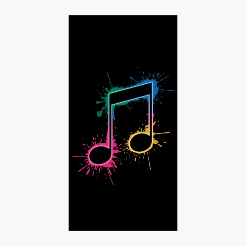 Colorful Musical Notes with Artistic Watercolor Splash Effect iPhone Case