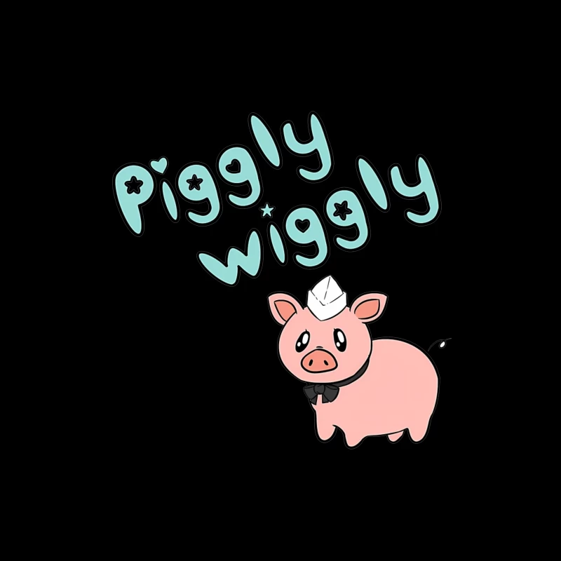 Cute Cartoon Pig with "Piggly Wiggly" Text Tapestry