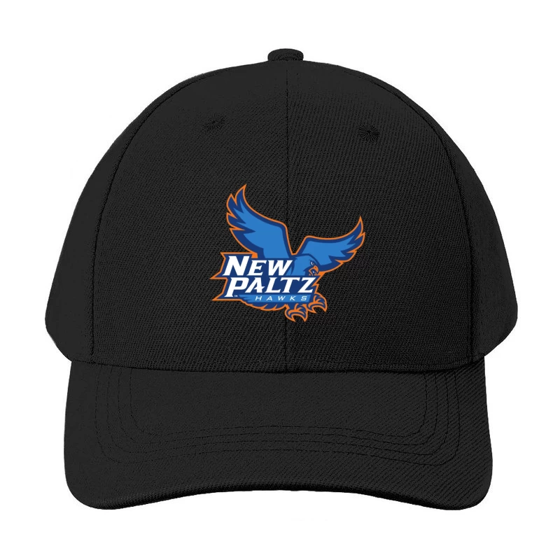 New Paltz Hawks Athletic Logo with Blue Hawk Mascot Baseball Cap