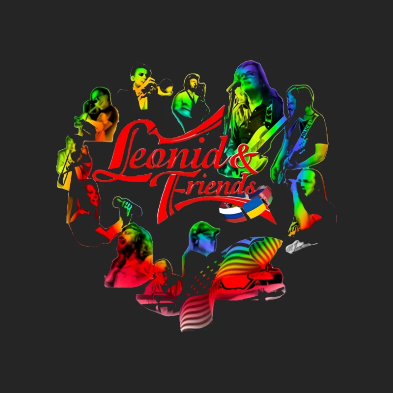 Leonid & Friends: Colorful Musical Band Artwork Male Pullover Sweatshirt