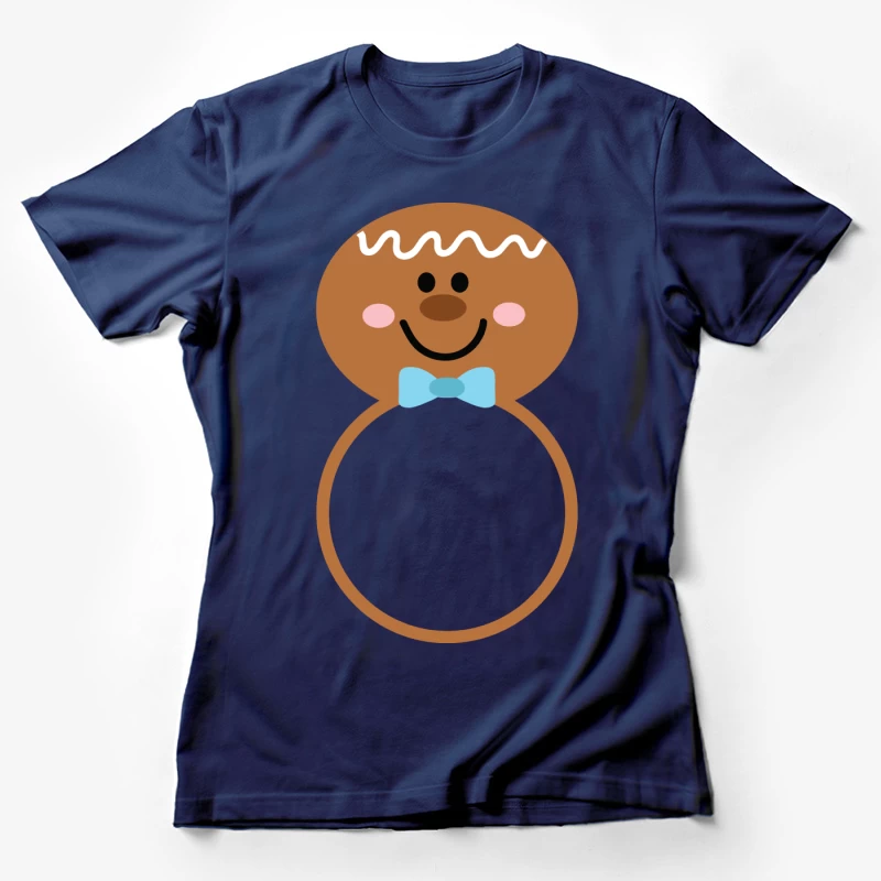 Bonhomme en pain d'épice avec nœud papillon bleu Femme T-Shirt