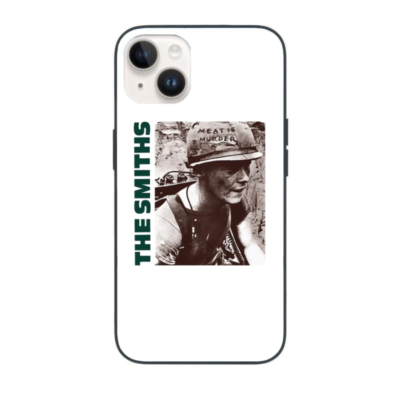 Vintage Activist Portrait with "Meat is Murder" Helmet iPhone Case