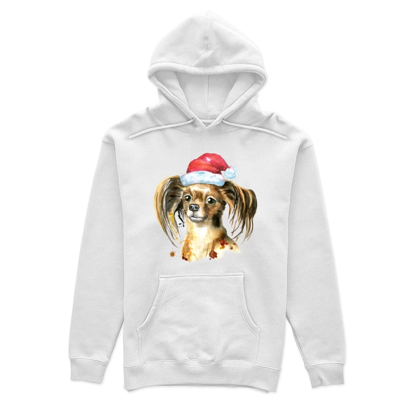 Chien avec chapeau de Noël en aquarelle Femme Sweat à capuche
