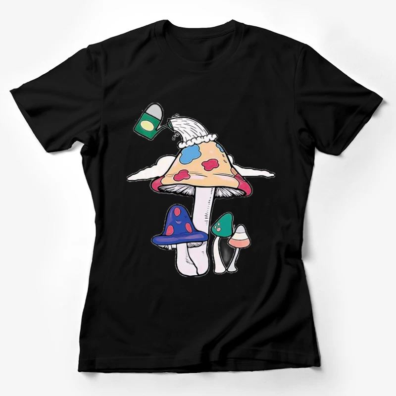 Pilzillustration mit Farbe Damen T-Shirt
