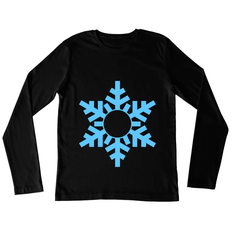 Flocon de neige bleu stylisé Femme Manches Longues T-Shirt