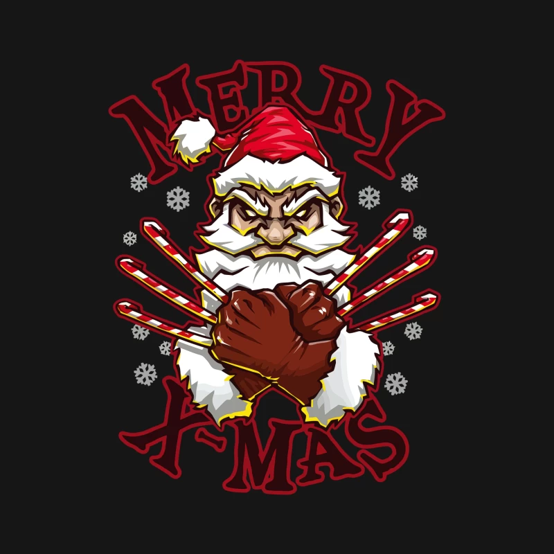 Muscle Santa: Merry X-Mas with Attitude Female Long Sleeve T-Shirt