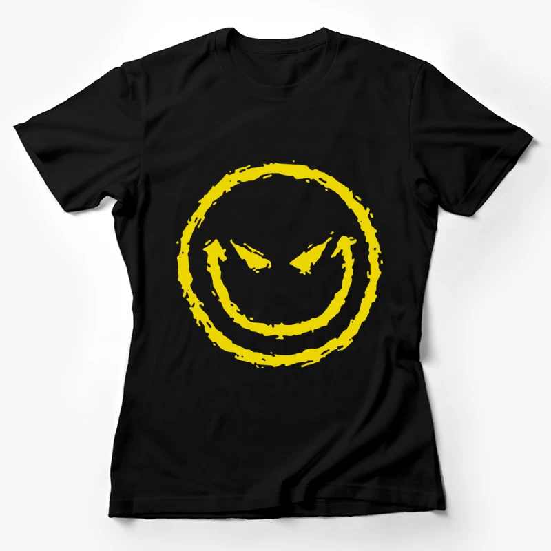 Böser Smiley-Gesicht Damen T-Shirt