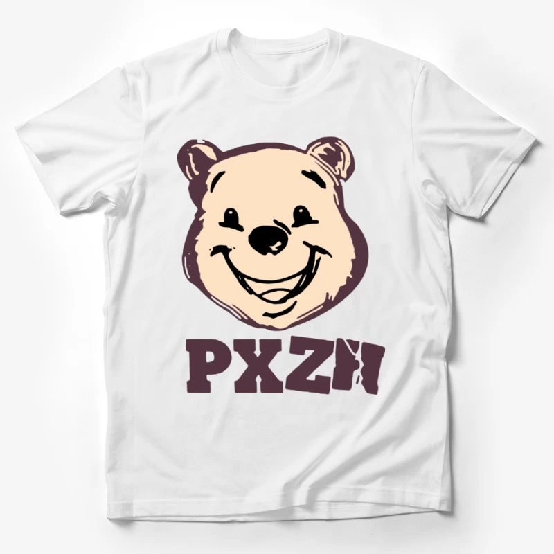 Lächelndes Bärengesicht mit Buchstaben PXZI Herren T-Shirt