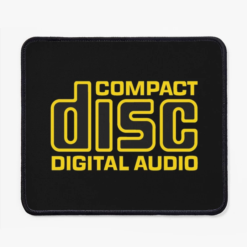 Vintage Compact Disc Digital Audio Yellow Logo Design Mouse Pad