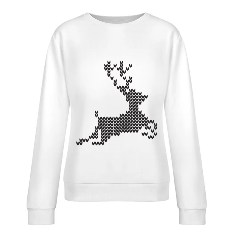 Cerf Géométrique en Pixels Femme Sweat-shirt à enfiler