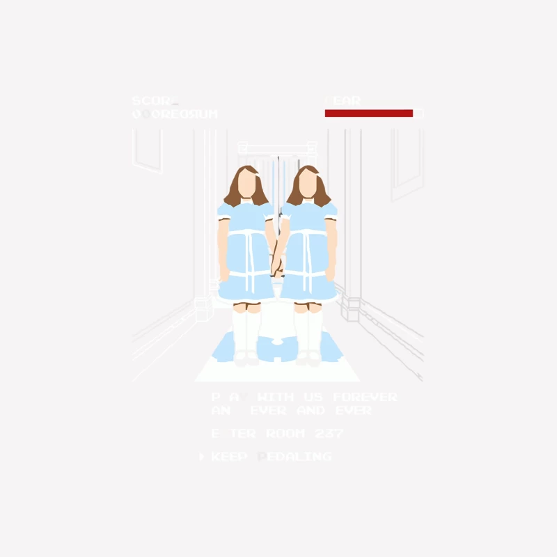 Creepy Twins in Hallway: The Shining Horror Movie Reference Female T-Shirt