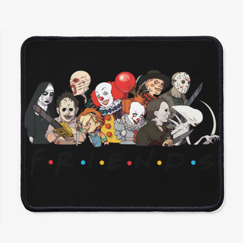 Horror Characters Parodying Friends Mouse Pad