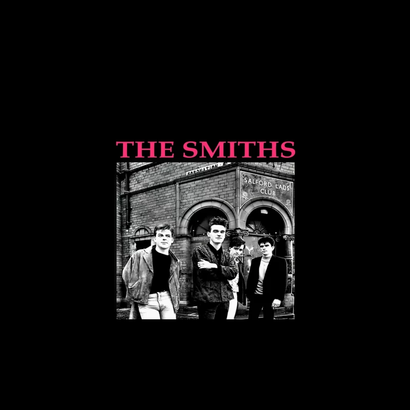 The Smiths Band Outside Historic Salford Lads Club - Iconic Black and White Photograph iPhone Case