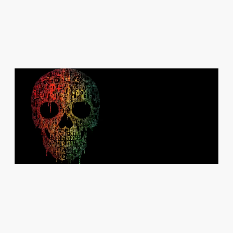 Colorful Typographic Skull: Abstract Digital Art Design Coffee Mug
