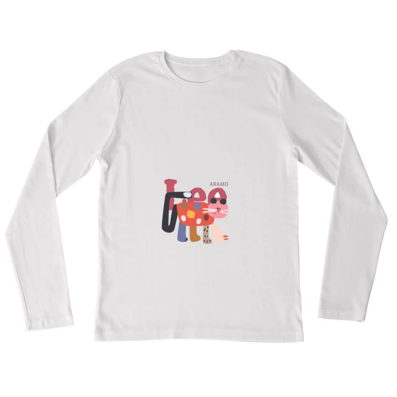 Bunte abstrakte Tierkunst Damen Langarm T-Shirt