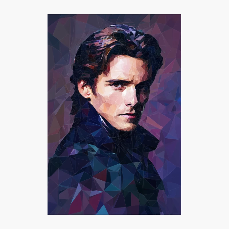 Geometric Portrait: Dramatic Abstract Digital Art Cotton Tote Bag