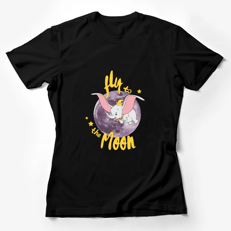 Flieg zum Mond mit dem fliegenden Elefanten Damen T-Shirt