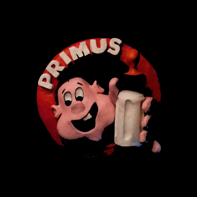 Vintage Primus Beer Mascot with Beer Mug Throw Pillow