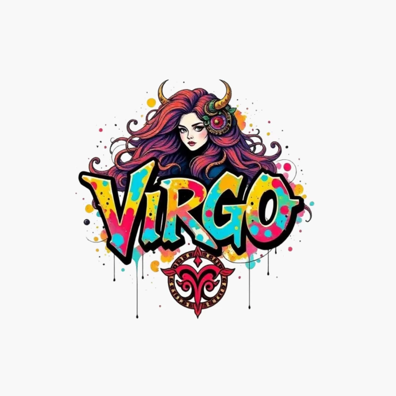 Colorful Virgo Zodiac Art Cotton Tote Bag