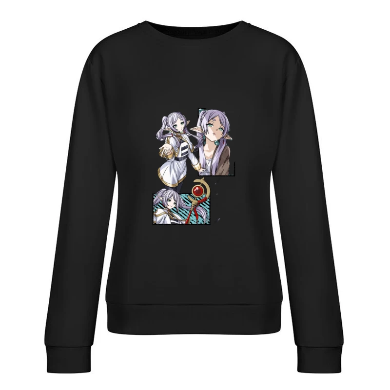 Magische Elfenfigur mit Stab Damen Pullover Sweatshirt