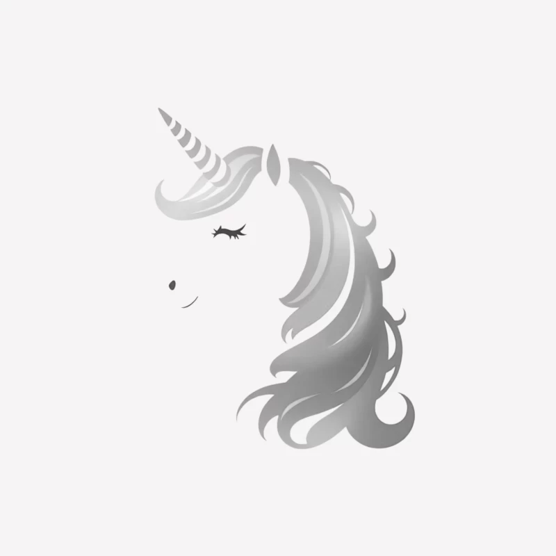 Minimalist Grayscale Unicorn Fantasy Illustration Female T-Shirt