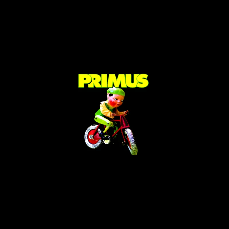 Primus Band Logo with Surreal Vintage Toy Bicycle Art Desk Mat