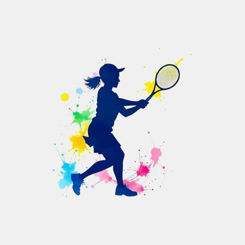 Silhouette of a Female Tennis Player Male Tank Top