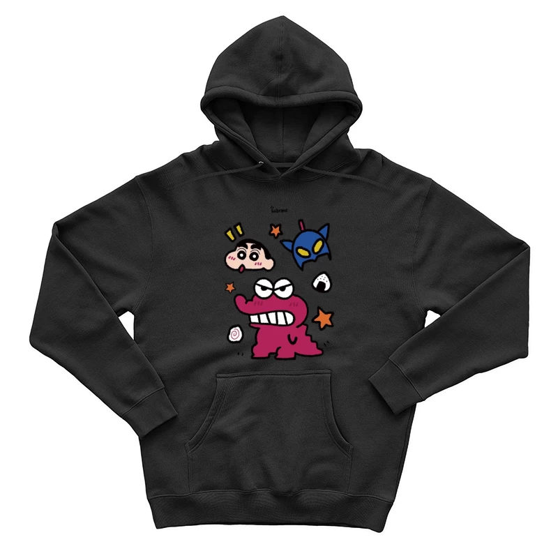 Bunter Cartoon-Charakter mit Emotionen Herren Pullover Hoodie