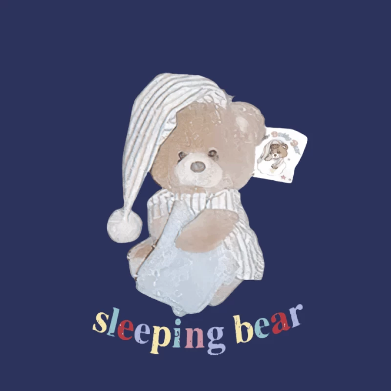 Schlafender Bär mit Schlafmütze Herren T-Shirt