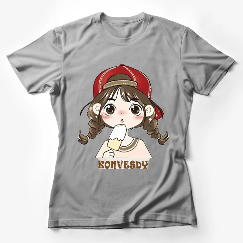 Mädchen mit Eis in roter Mütze Damen T-Shirt