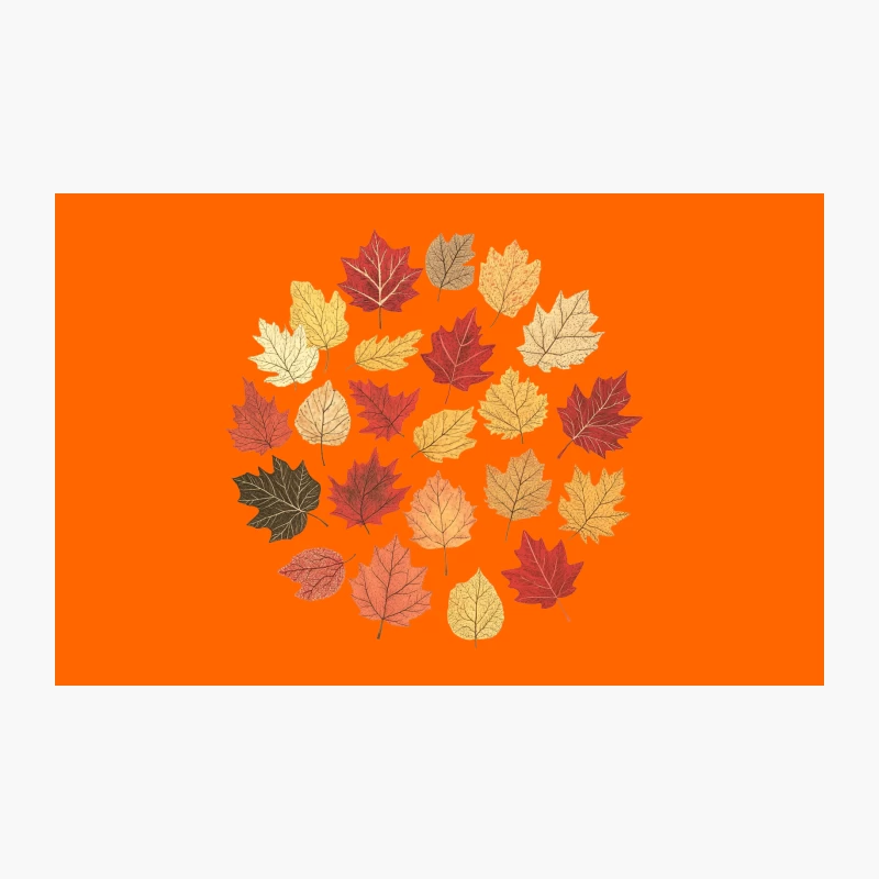 Colorful Autumn Maple Leaves Arrangement Travel Mug