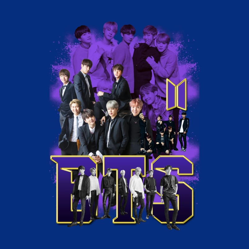 BTS Music Group Collage Throw Pillow