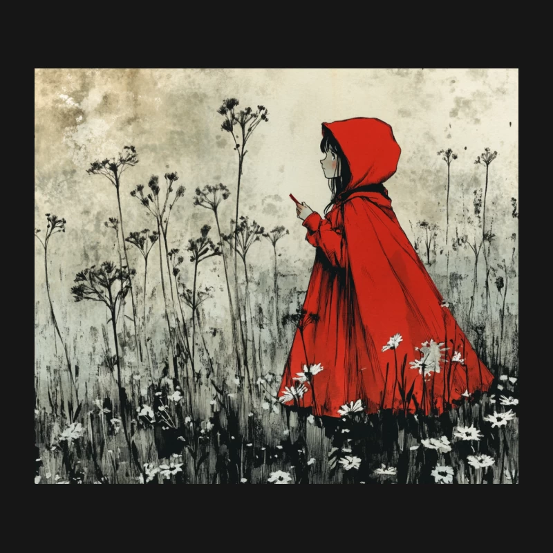 Little Red Riding Hood's Dark Journey Through the Wildflower Forest Mouse Pad