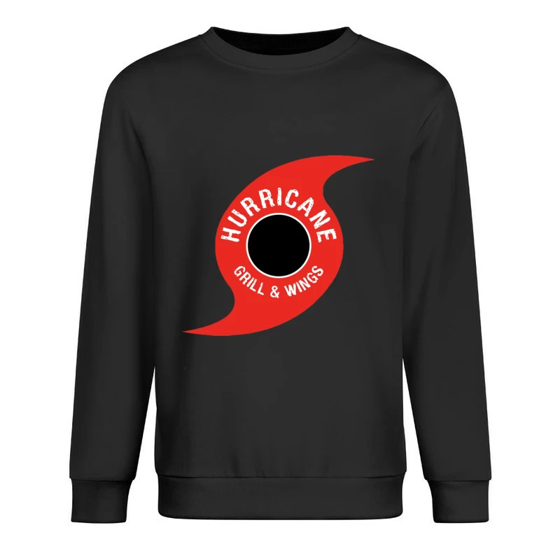 Hurricane Grill & Wings Restaurant Logo Design Male Pullover Sweatshirt