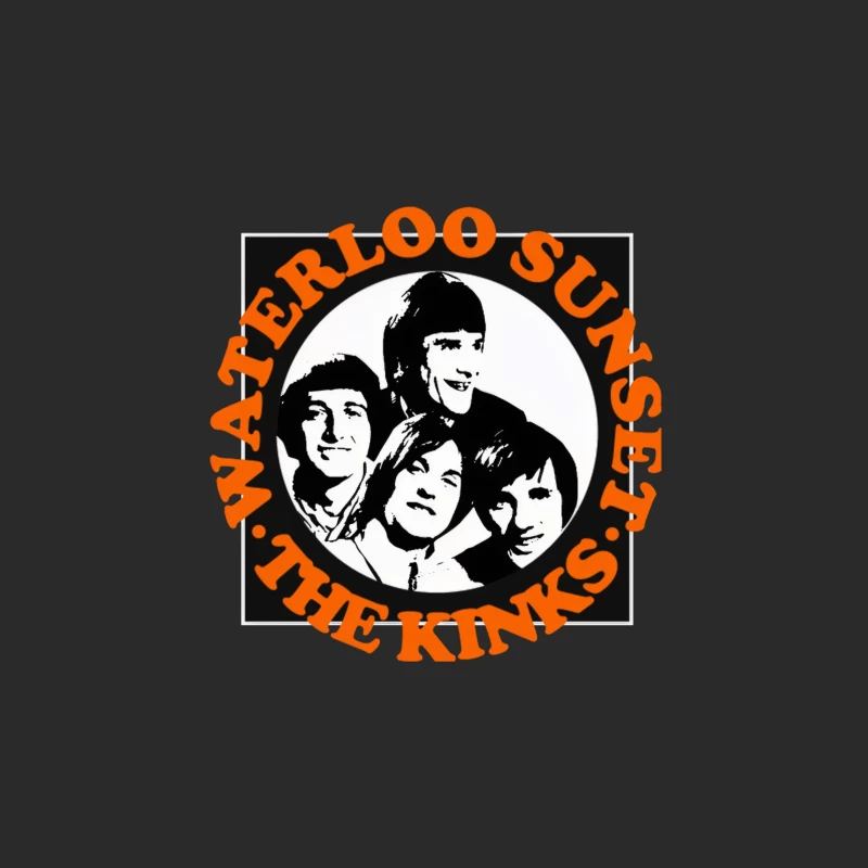 Vintage The Kinks Band Album Cover with Orange Text Baseball Cap