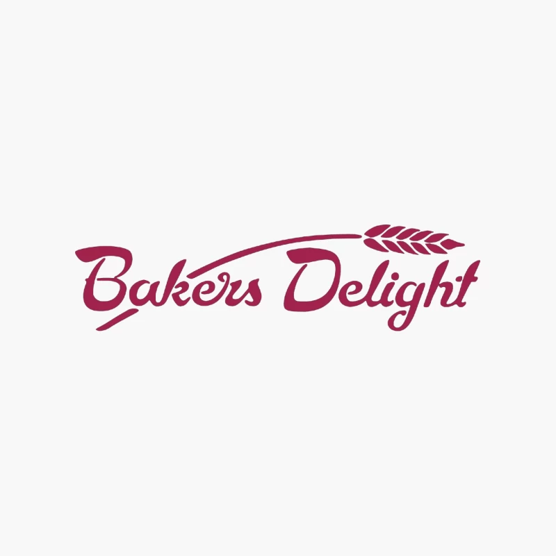 Bakers Delight Burgundy Cursive Logo with Wheat Symbol Cotton Tote Bag