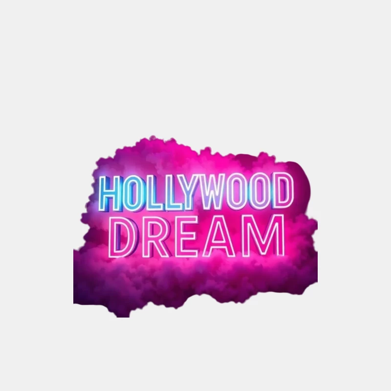 Neon Hollywood Dream Sign with Pink Cloud Background Male Tank Top