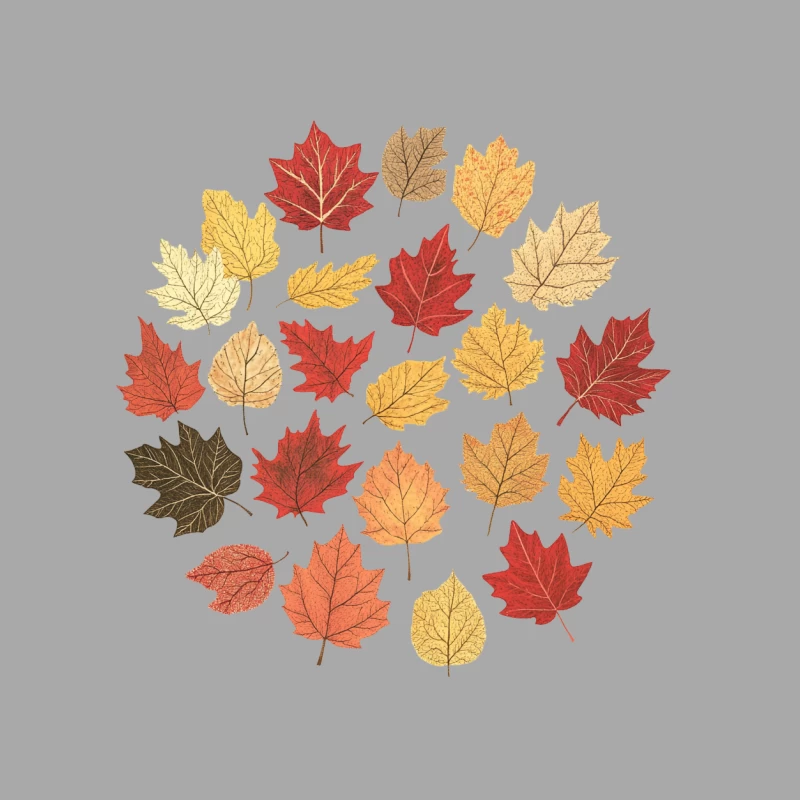 Colorful Autumn Maple Leaves Arrangement Male Pullover Hoodie