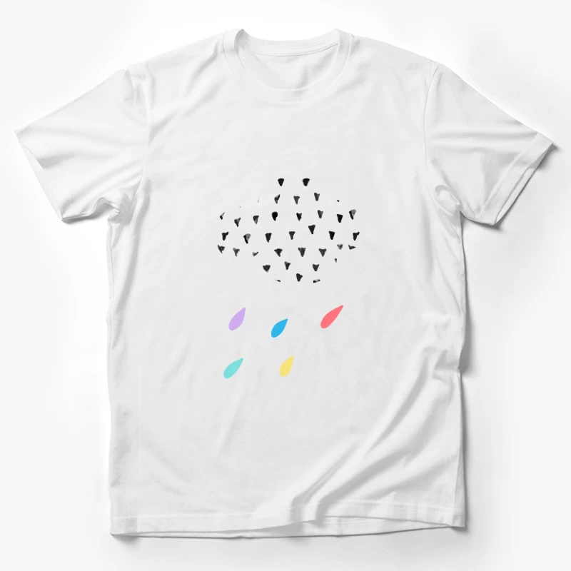 Pluie de couleurs sous un nuage pointillé Homme T-Shirt