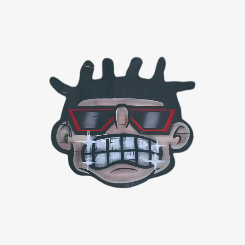 Visage de dessin animé stylisé avec lunettes de soleil Femme Sweat-shirt à enfiler