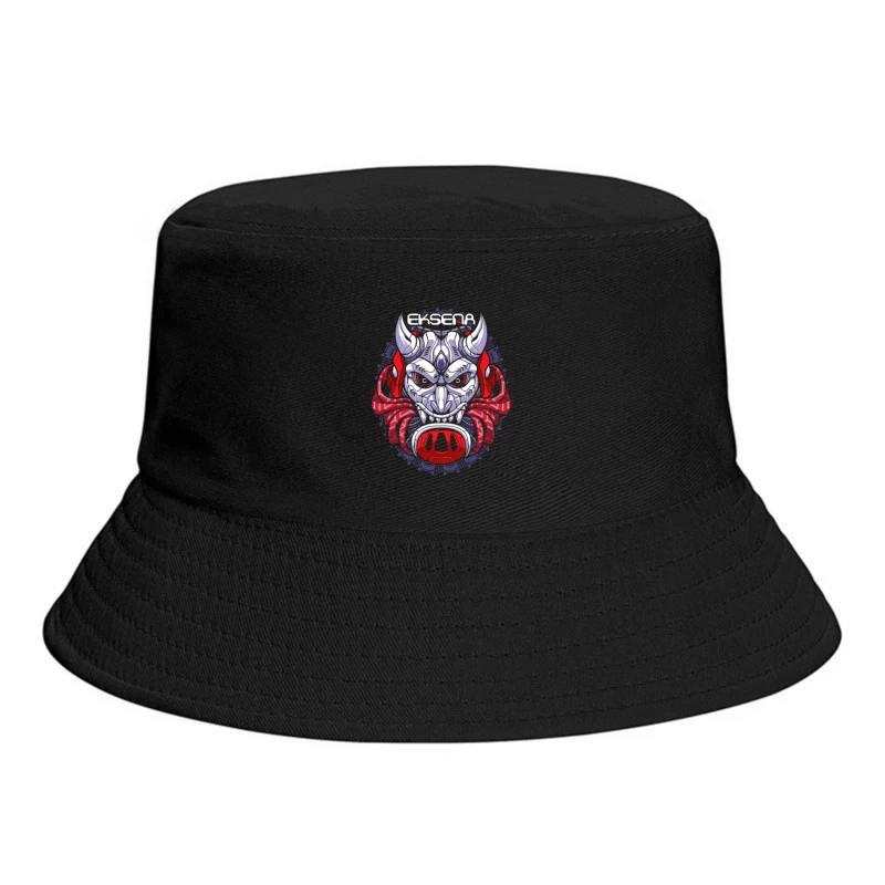 Fantasy Demon Mask Illustration Bucket Hat