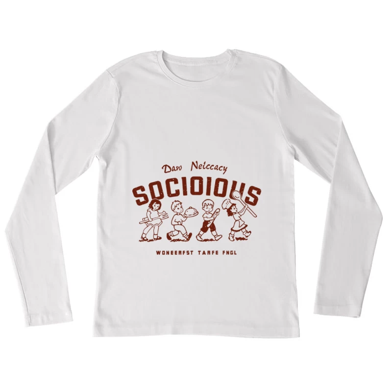 Kinderspiel-Design für geselliges Essen Damen Langarm T-Shirt