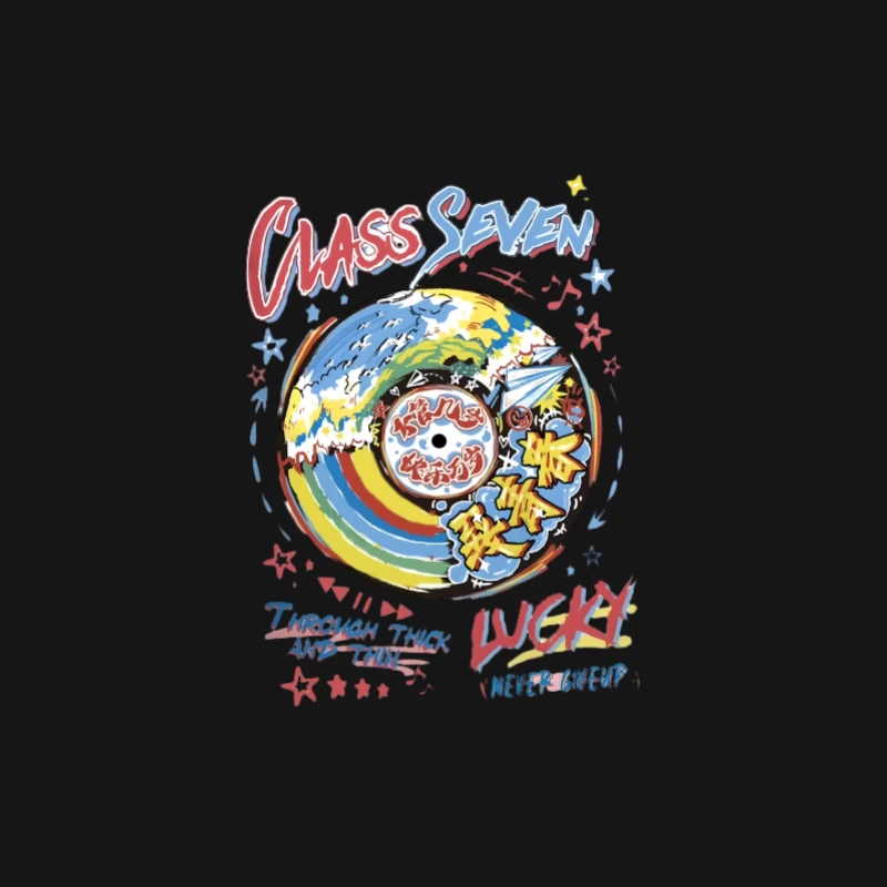 Klasse Sieben Glücksdesign Herren Langarm T-Shirt