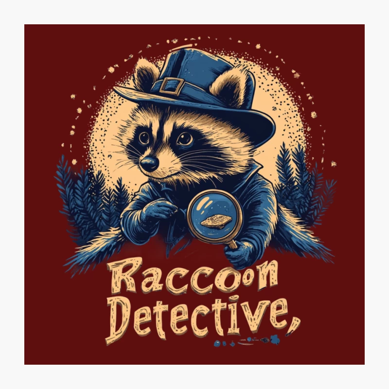 Whimsical Raccoon Detective in the Forest Pin