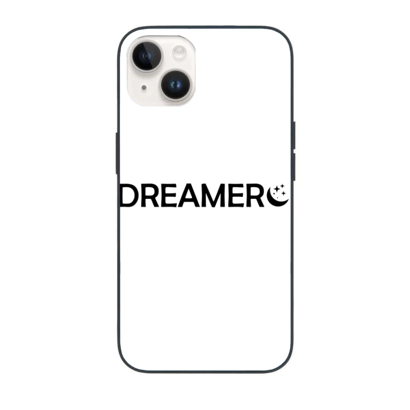 Minimalistic Night Illustration with Moon and Stars iPhone Case