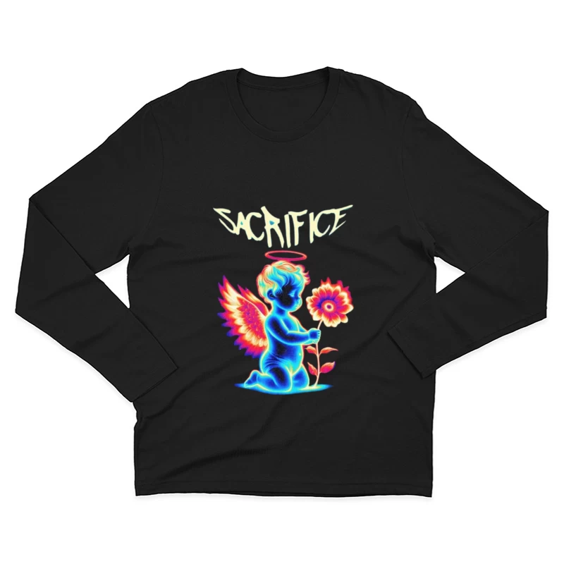 Neon Angel with Rainbow Wings - Sacrifice Art Male Long Sleeve T-Shirt