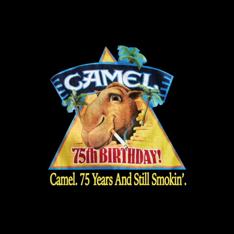 Camel Cigarettes 75th Anniversary Vintage Advertisement with Mascot Pin