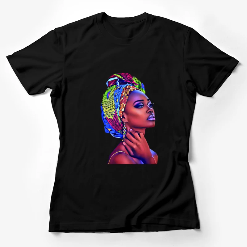 Frau mit buntem Kopftuch Damen T-Shirt