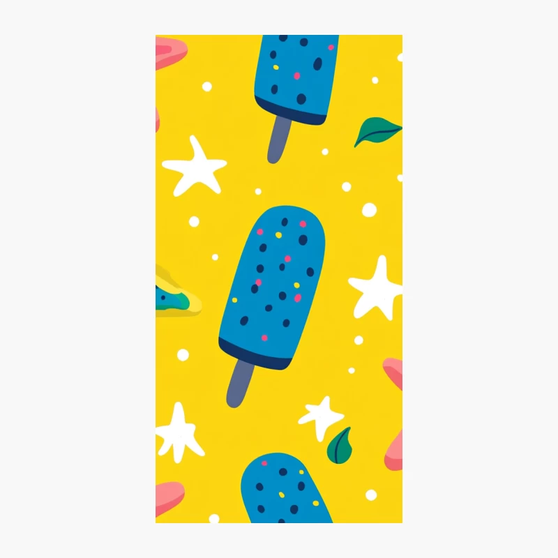 Whimsical Summer Pattern with Popsicles and Starfish iPhone Case